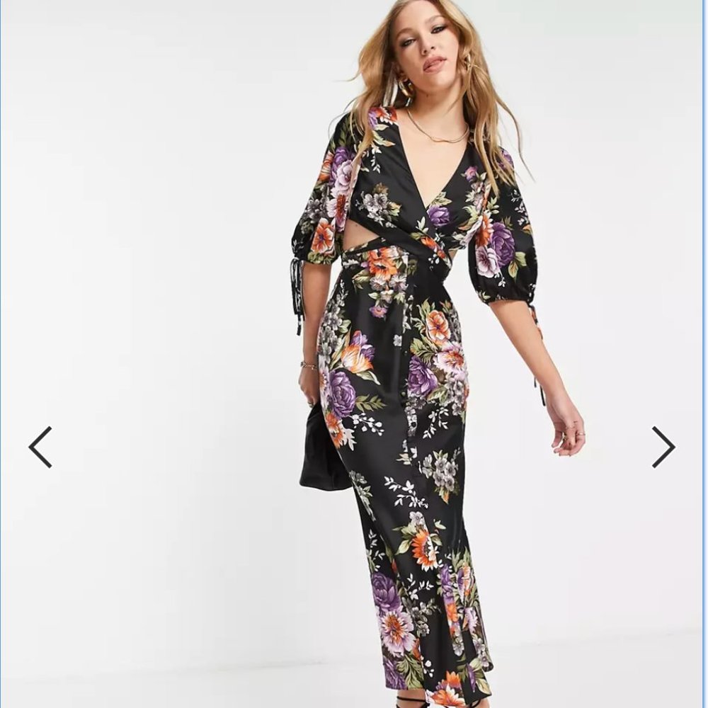 NWOT ASOS Long Cut Out Dress Size 8